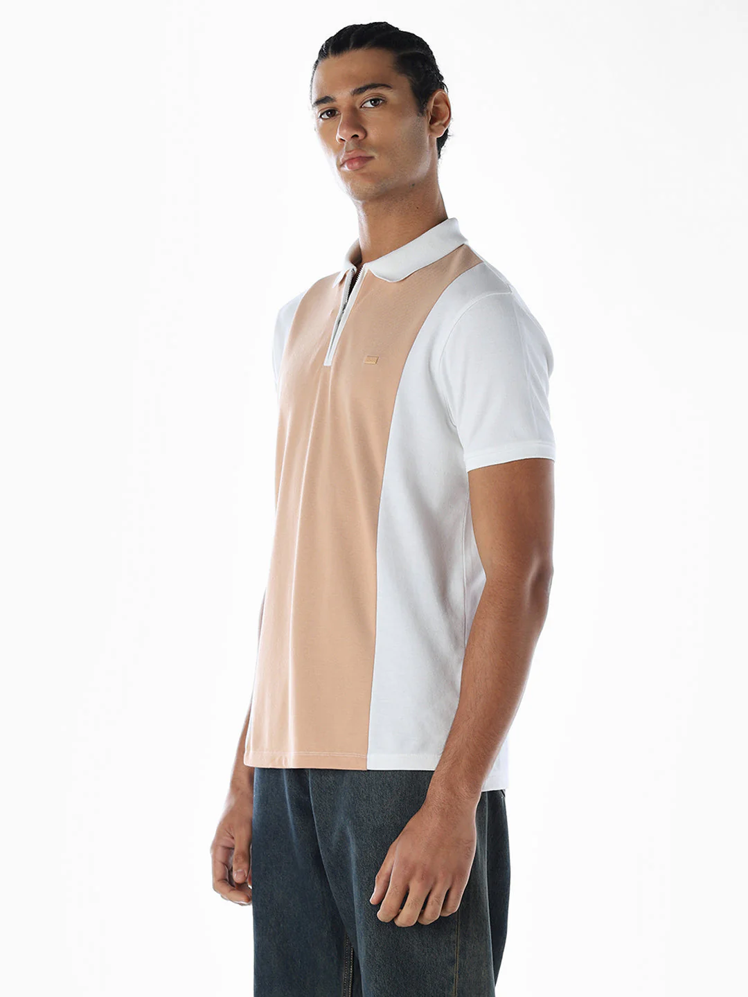 Colourblocked Cut & Sew Polo - Image 3