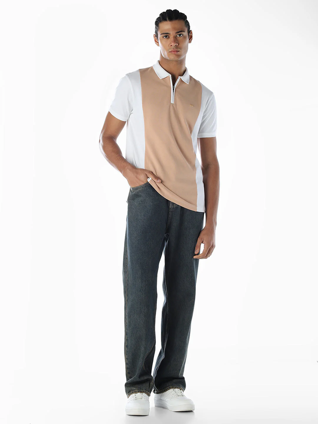 Colourblocked Cut & Sew Polo - Image 6