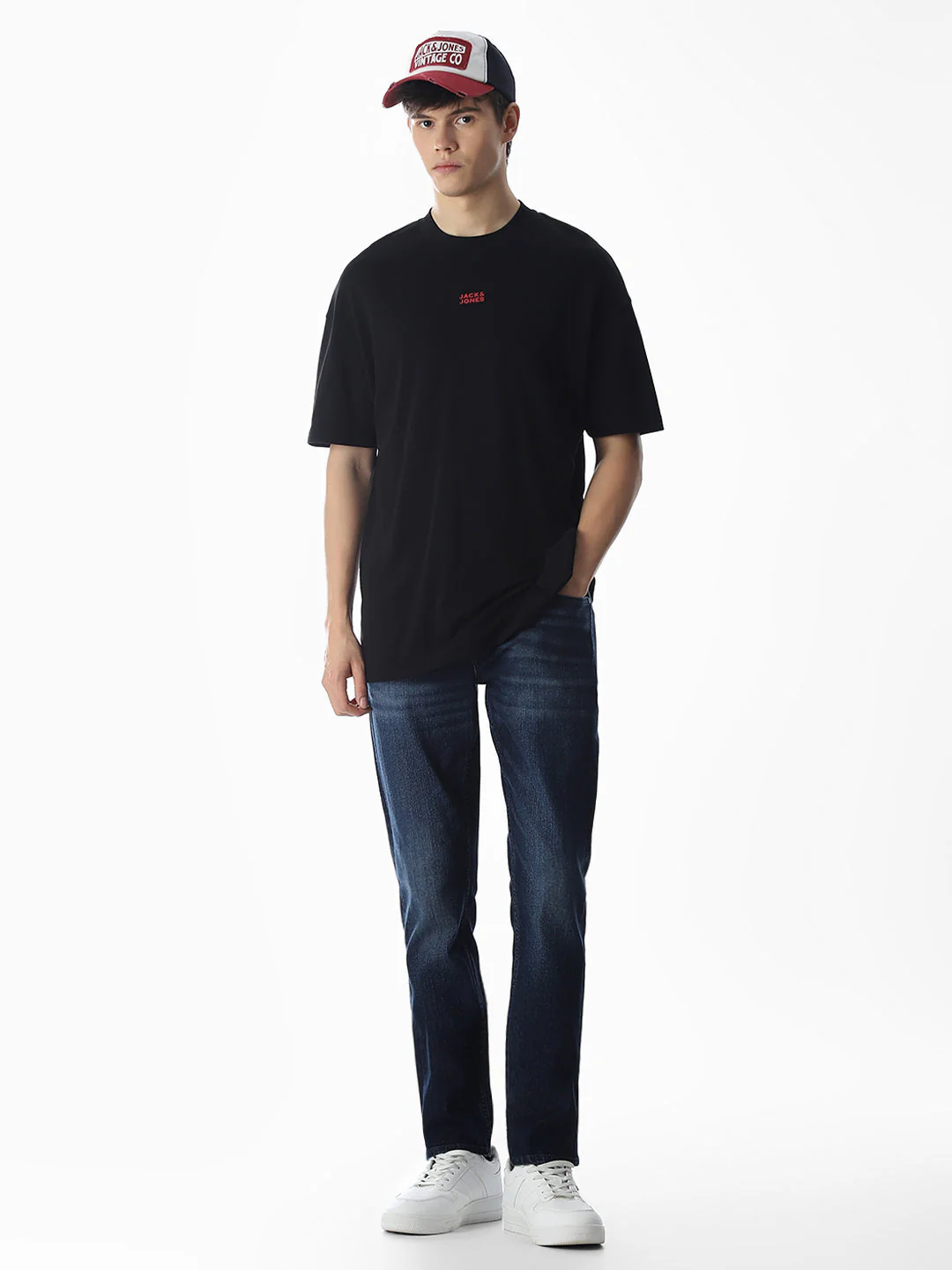 5 Pocket Glenn Slim Fit Jeans - Dark Blue - Image 6
