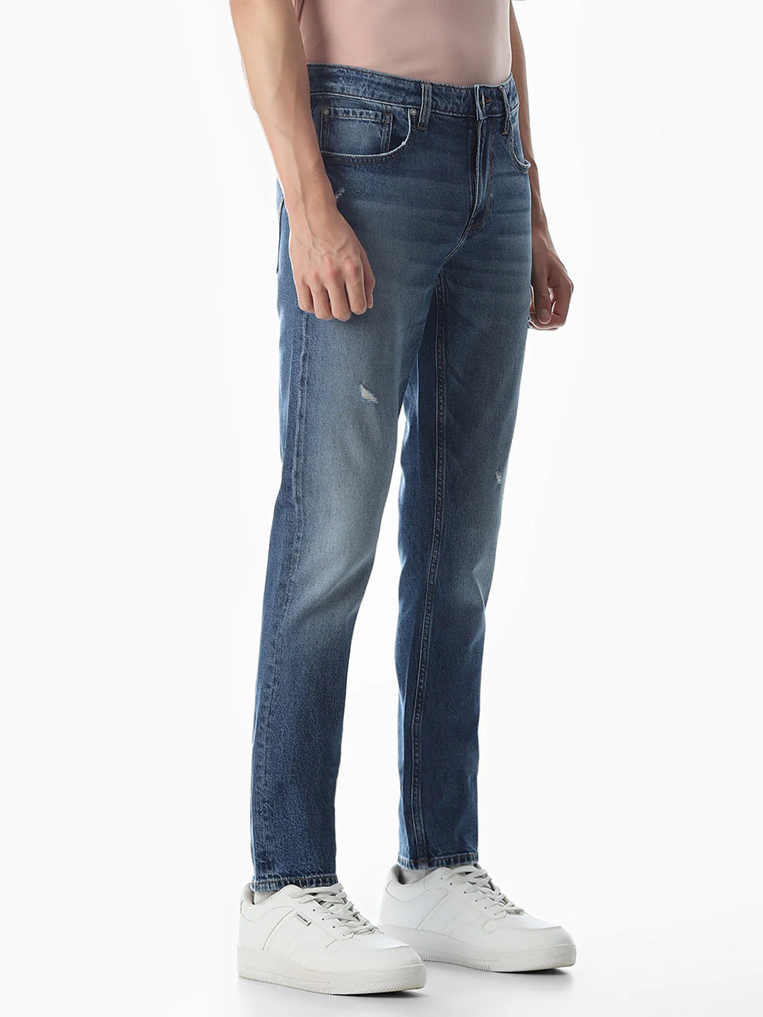 Washed Glenn Slim Fit Jeans - Medium Blue - Image 2