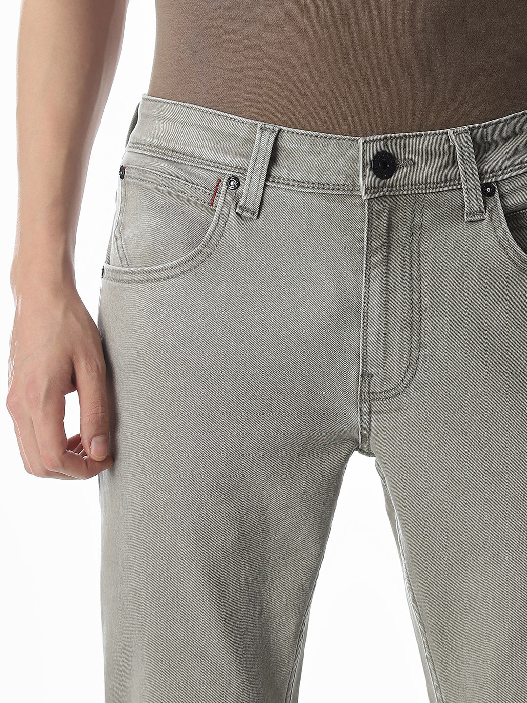 5 Pocket Grey Ben Skinny Jeans - Image 4