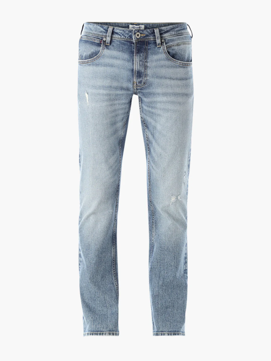 Mildly Distressed 5 Pocket Regular Fit Jeans - Image 7