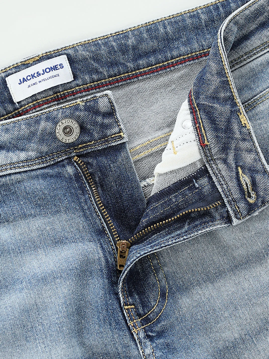 Mildly Distressed 5 Pocket Slim Fit Jeans - Image 5