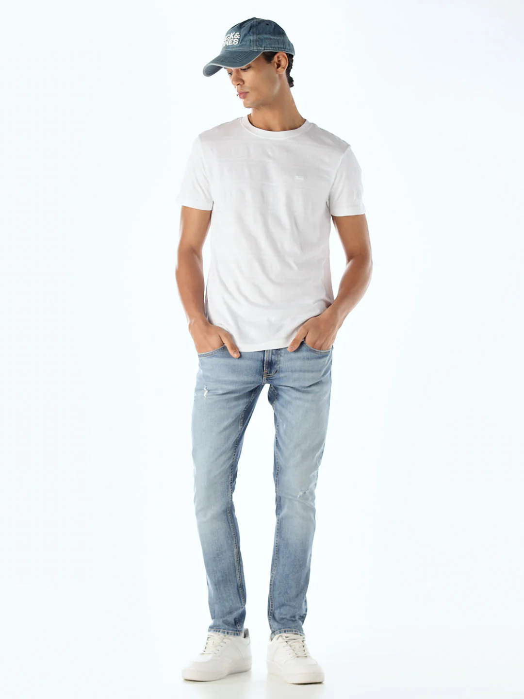 Mildly Distressed 5 Pocket Slim Fit Jeans - Image 6