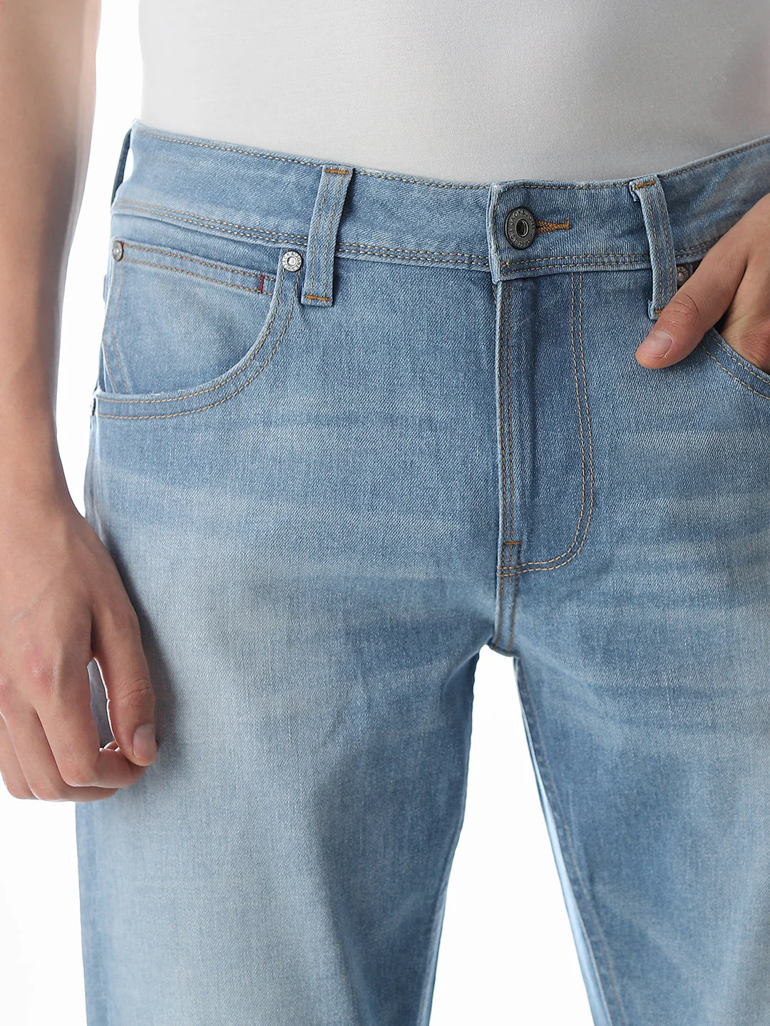Washed Glenn Slim Fit Jeans - Light Blue - Image 4