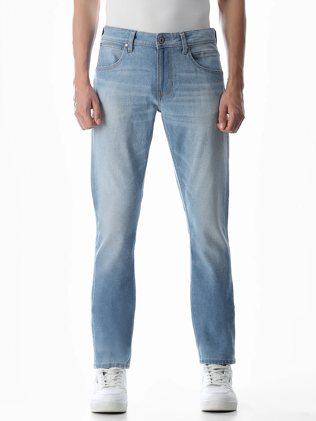 Washed Glenn Slim Fit Jeans - Light Blue - Image 8