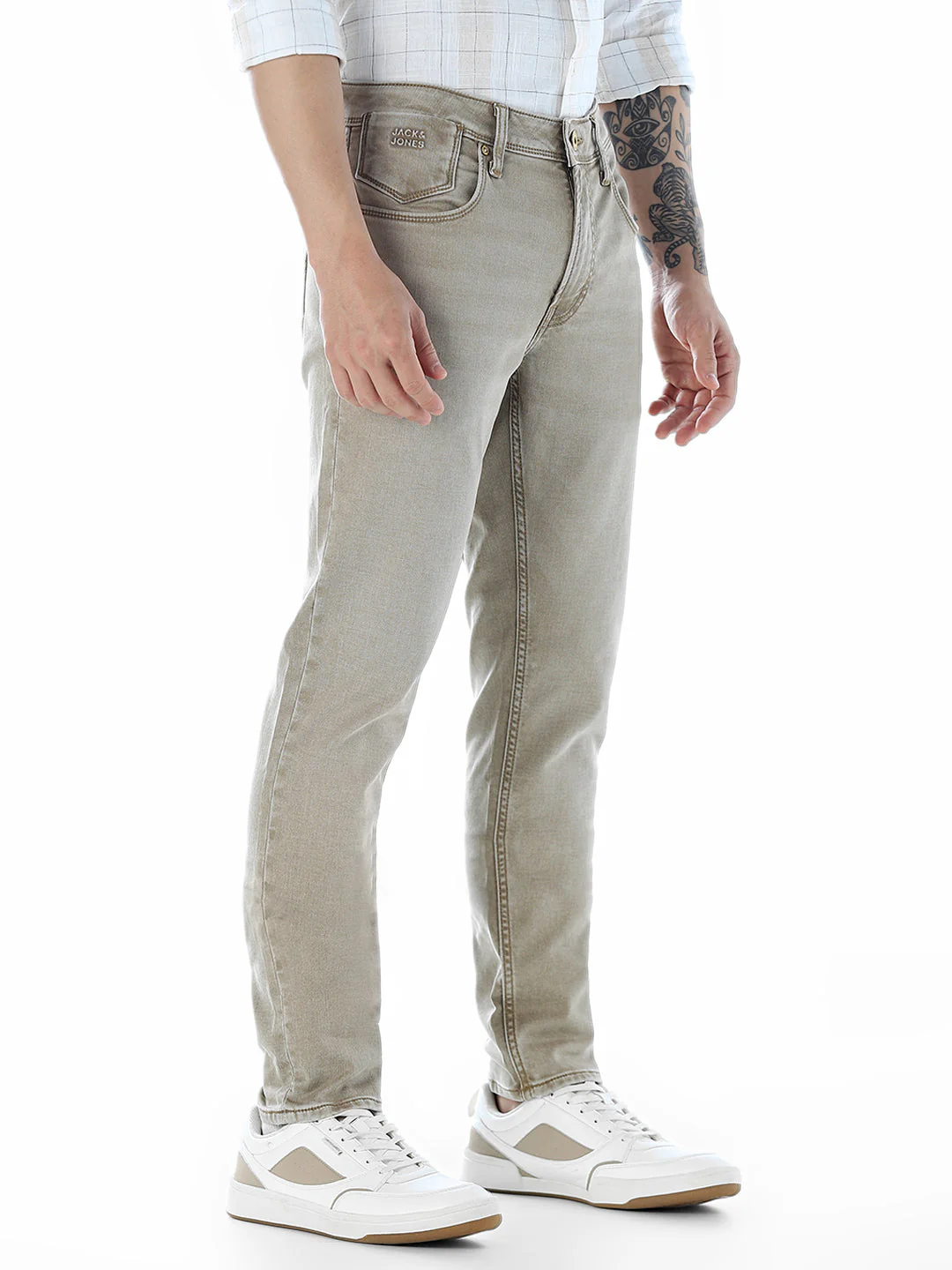 Khaki 5 Pocket Ben Skinny Jeans - Image 2