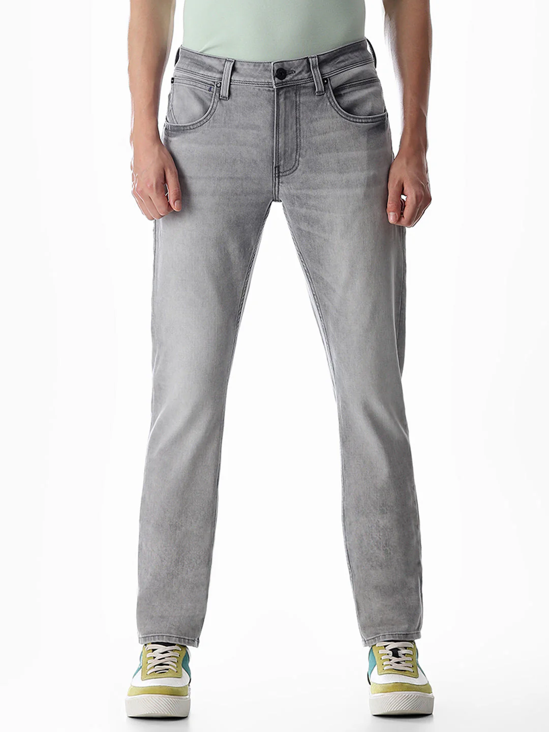 5 Pocket Ben Skinny Fit Jeans - Light Grey - Image 8