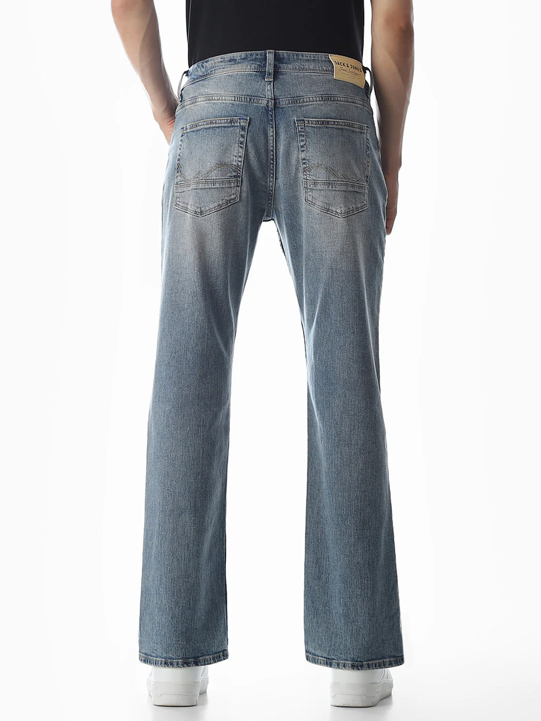 Mildly Distressed Cliff Bootcut Jeans - Image 3