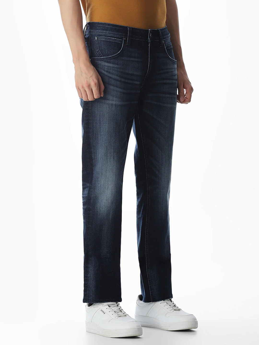 Dark Blue 5 Pocket Regular Fit Jeans - Image 2