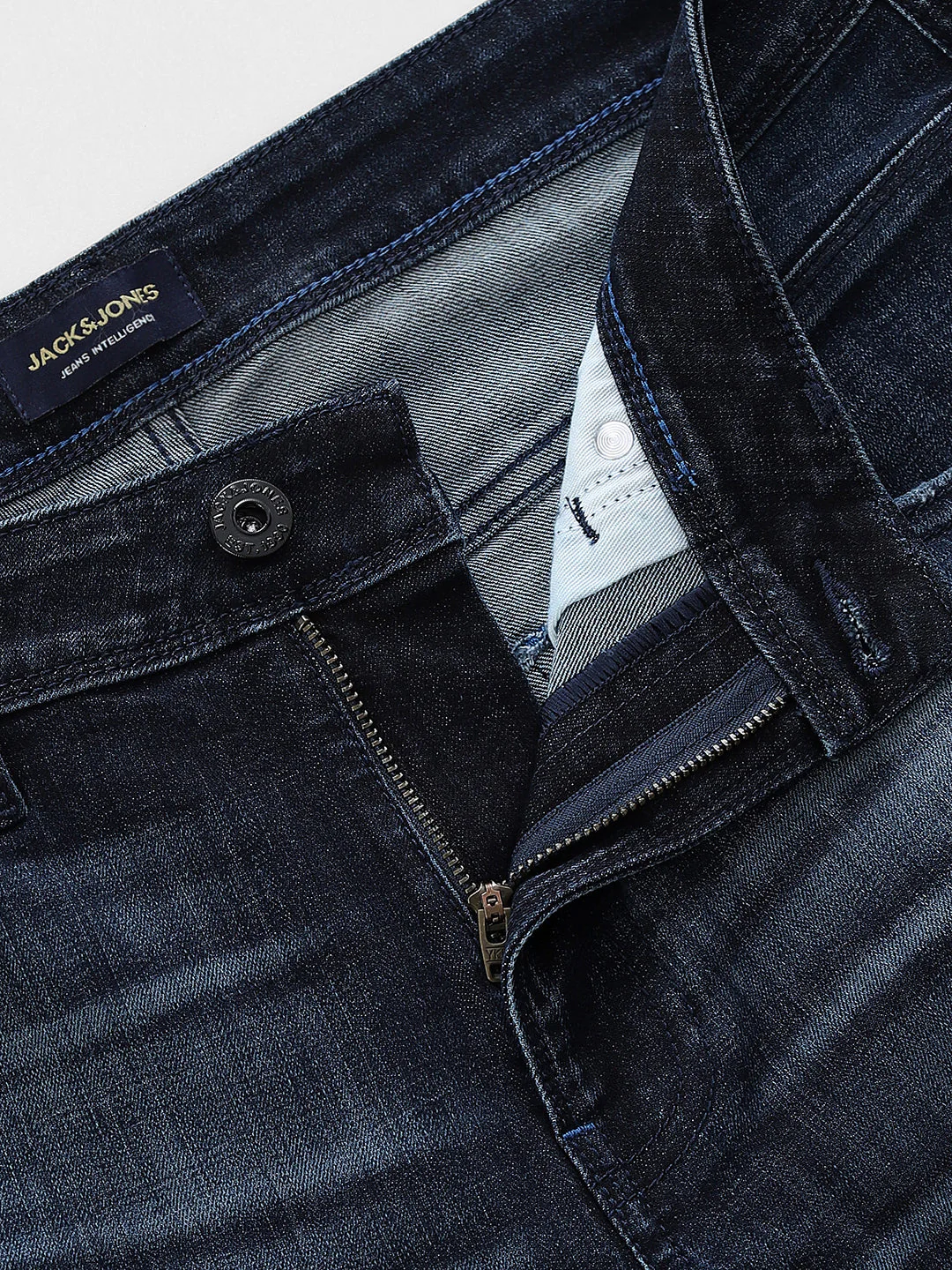 Dark Blue 5 Pocket Regular Fit Jeans - Image 5