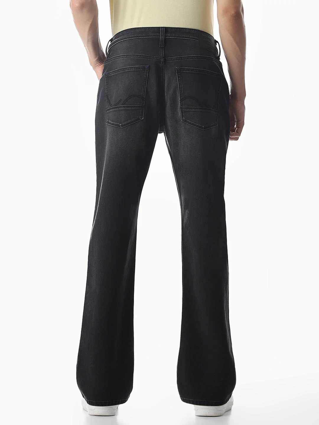 Black Mildly Washed Cliff Bootcut Jeans - Image 3