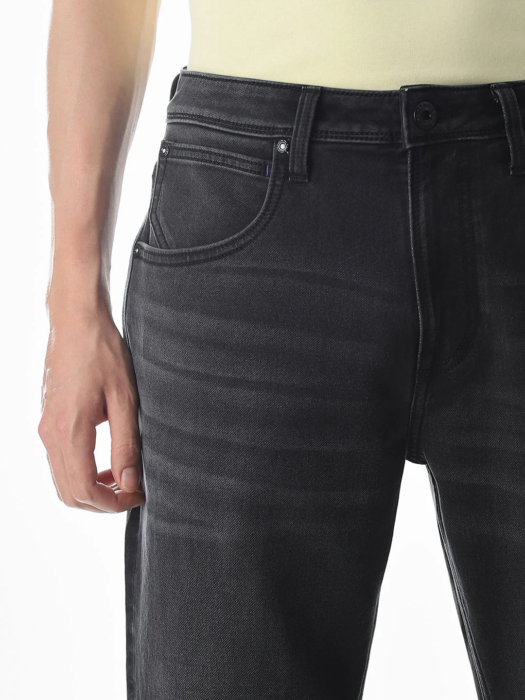 Black Mildly Washed Cliff Bootcut Jeans - Image 4