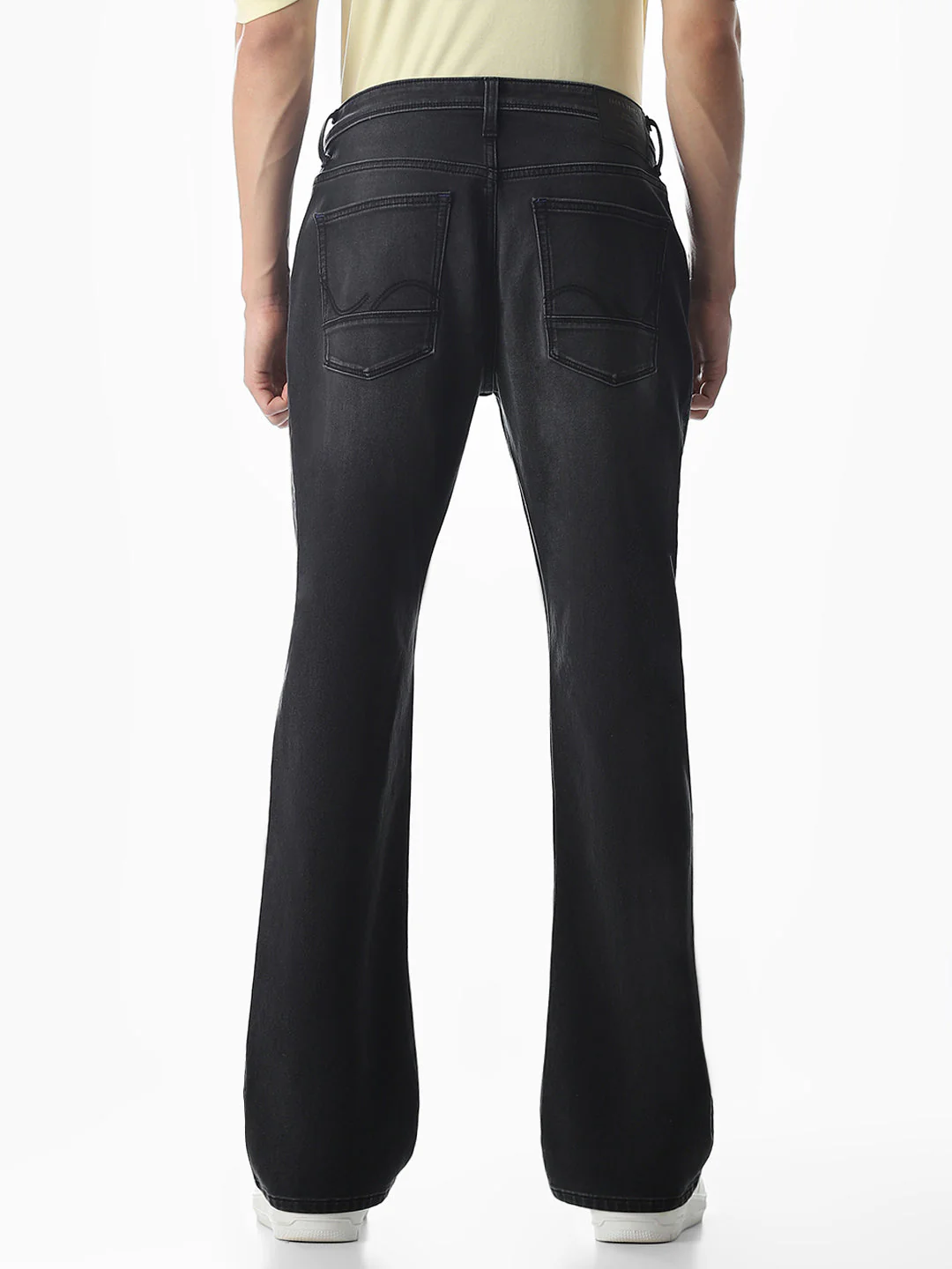 Black Mildly Washed Cliff Bootcut Jeans - Image 9