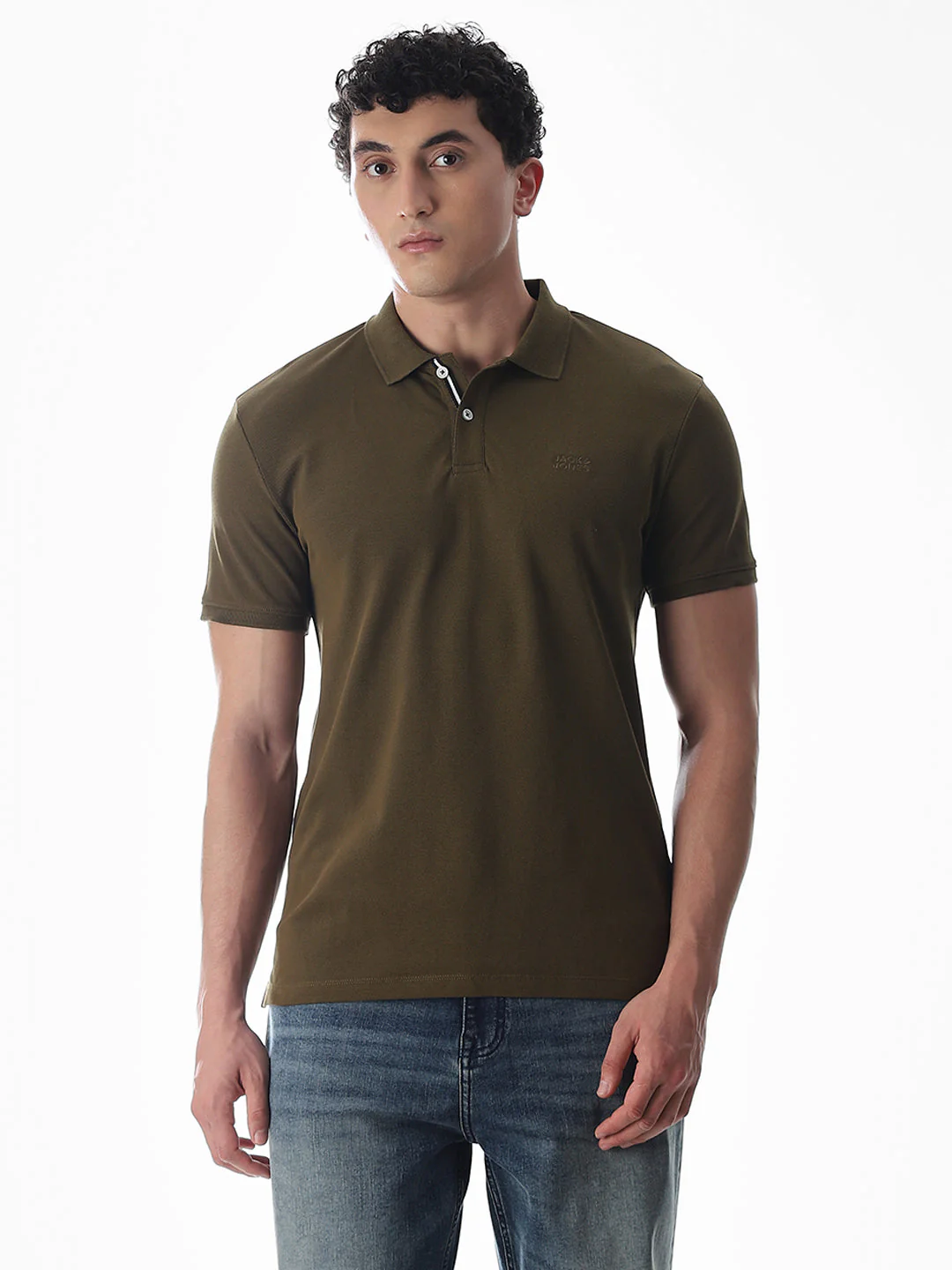 Button Placket Polo - Green - Image 2