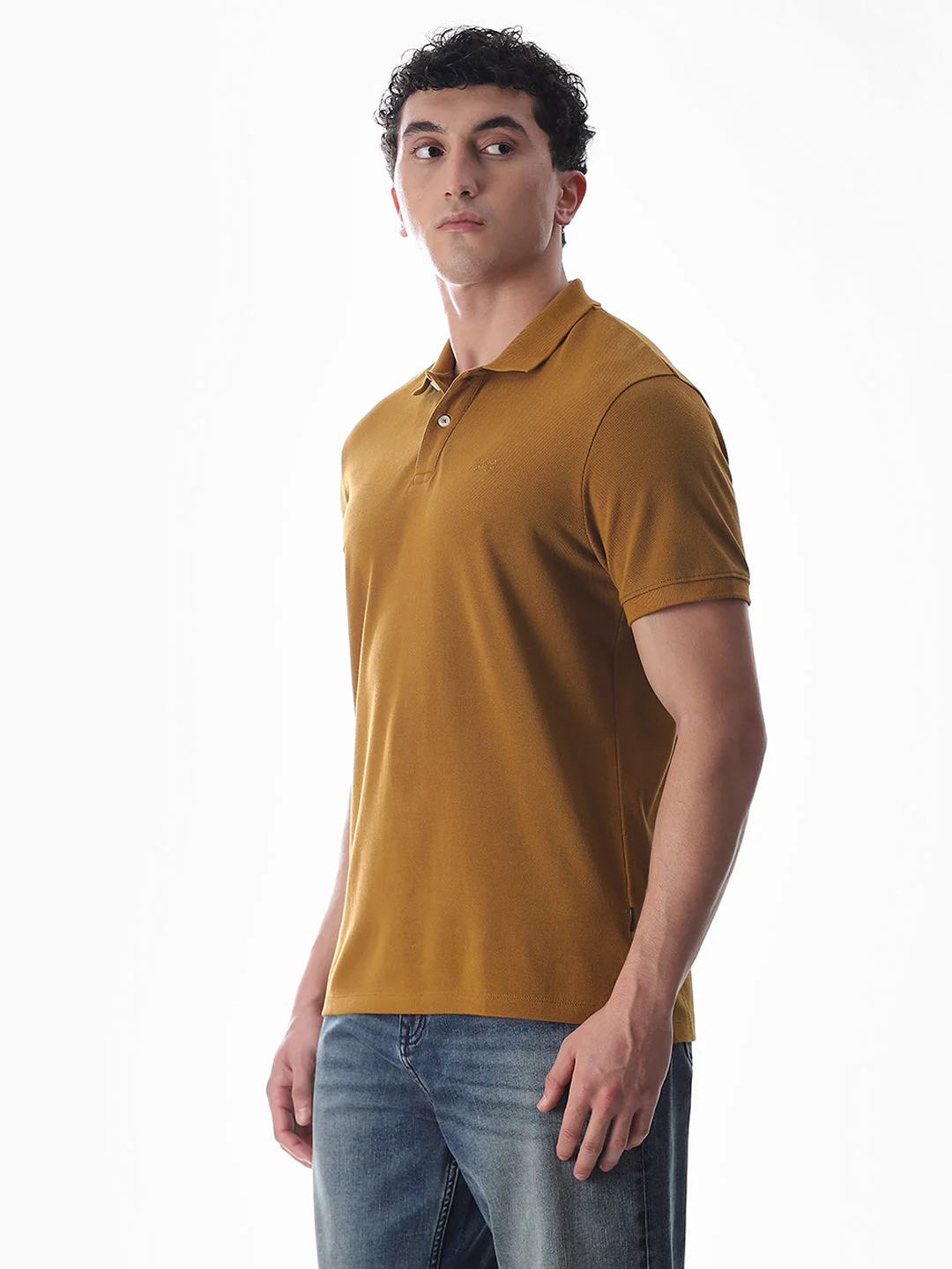 Button Placket Polo - Brown - Image 3