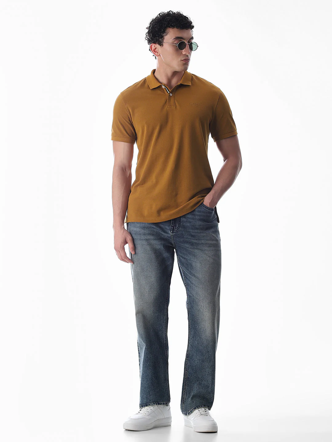Button Placket Polo - Brown - Image 6