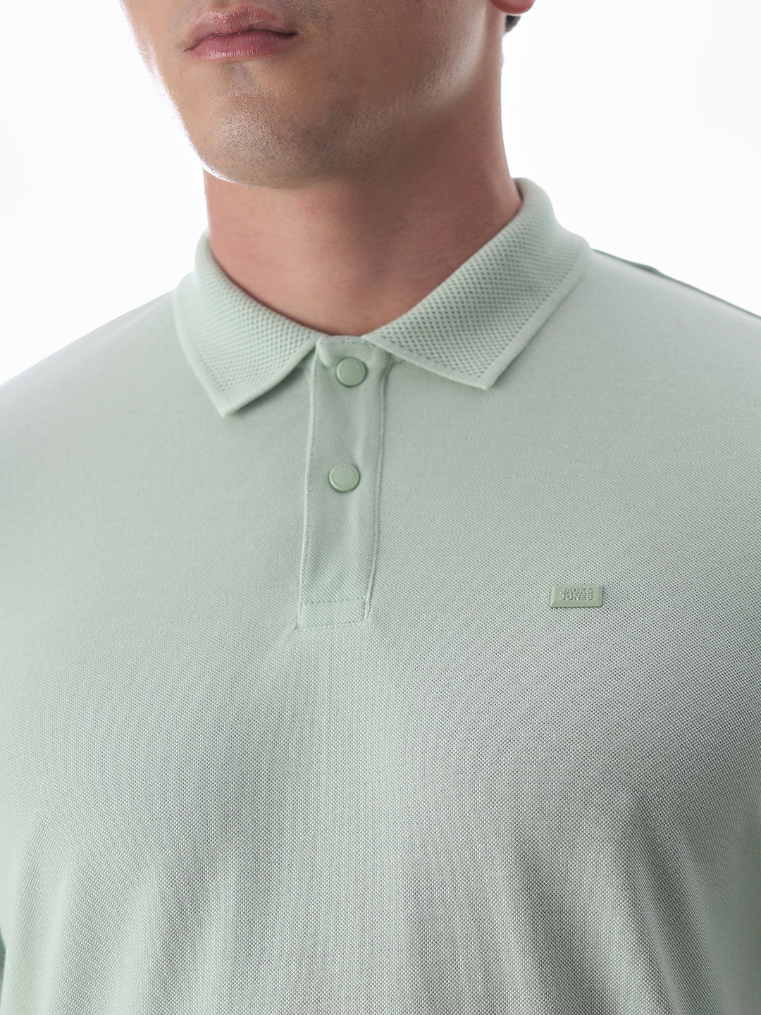 Button Placket Polo - Light Green - Image 5