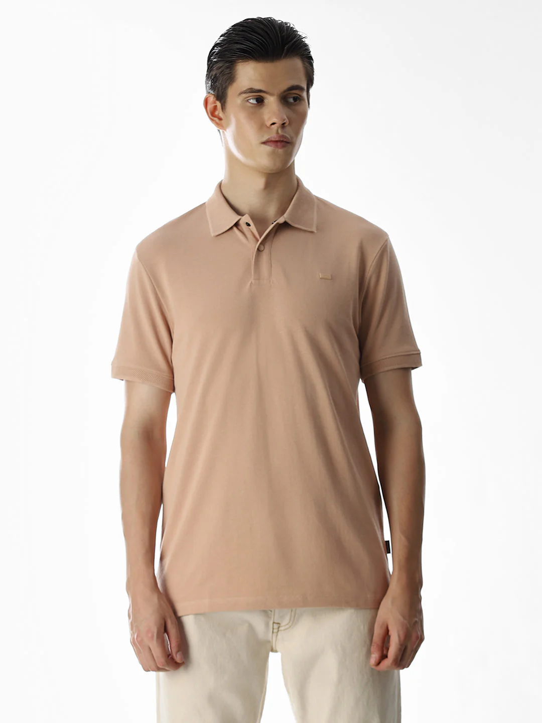Button Placket Polo - Orange - Image 2