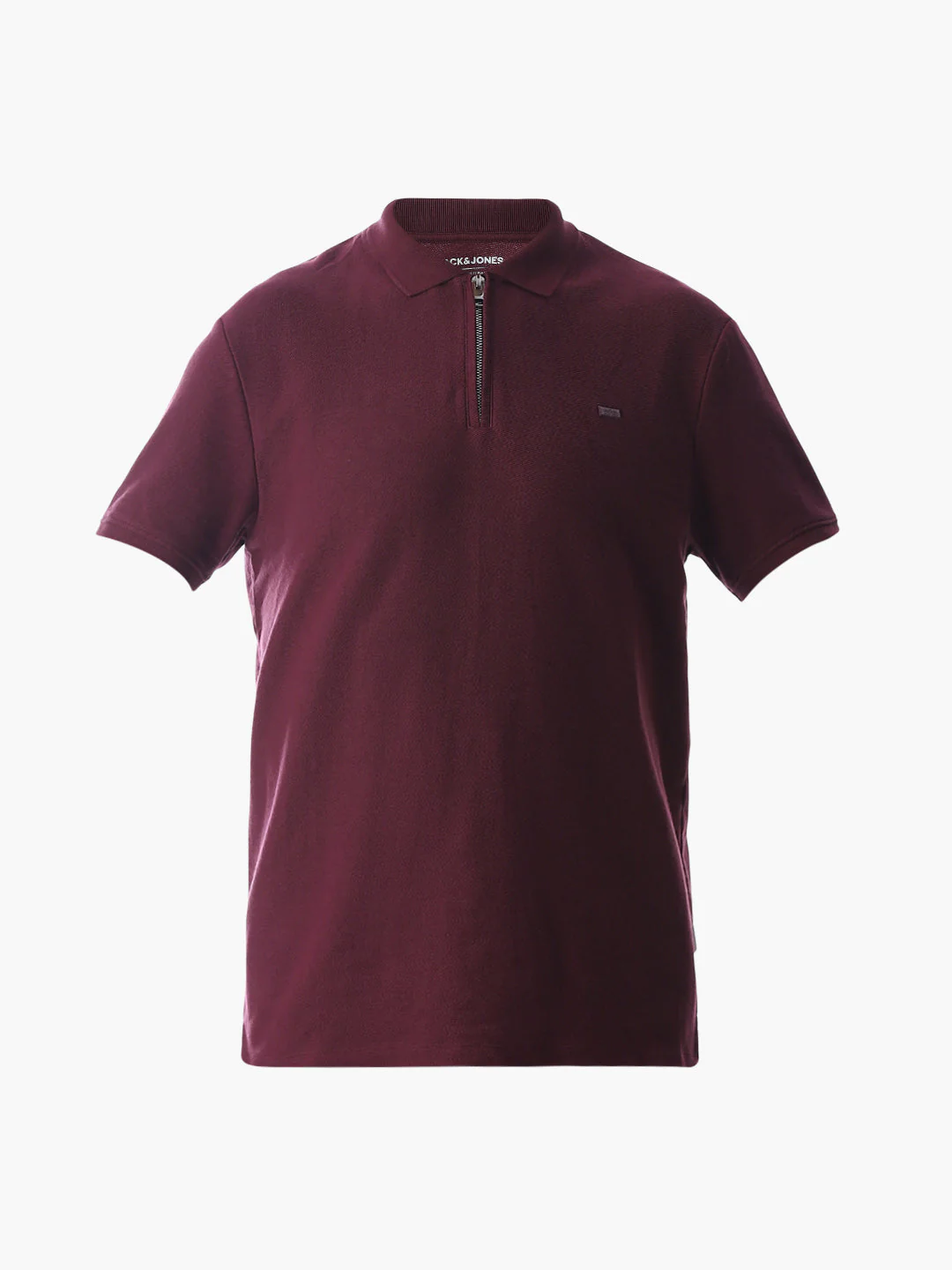 Zipper Detail Cotton Polo - Purple - Image 7