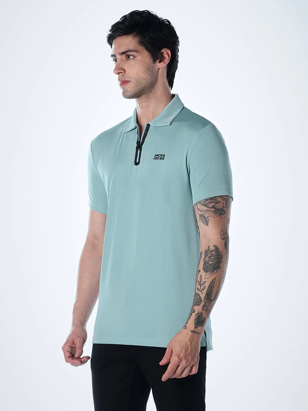 Green Zip-Up Polo - Image 3