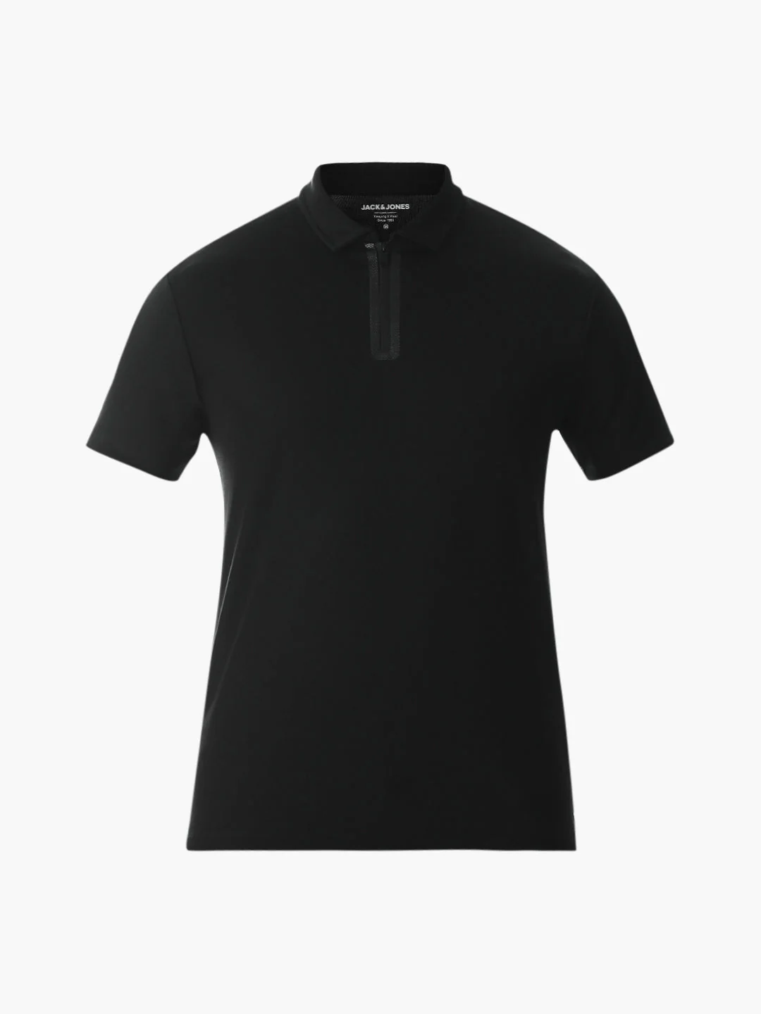 Zipper Detail Polo - Black - Image 7
