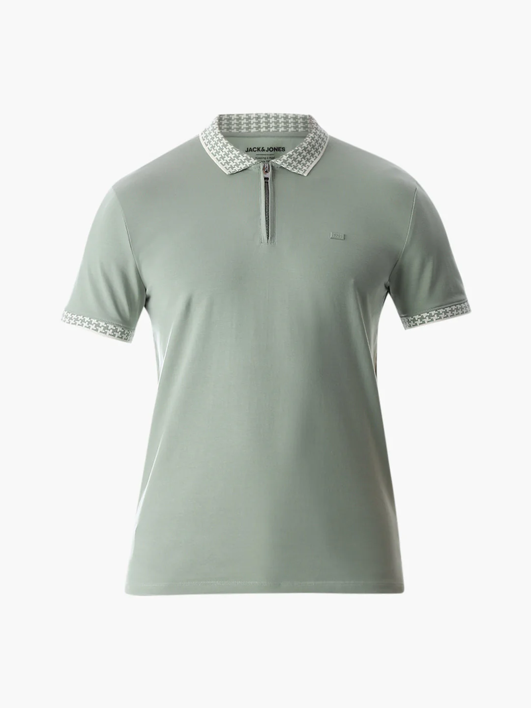 Zipper Detail Polo - Green - Image 7