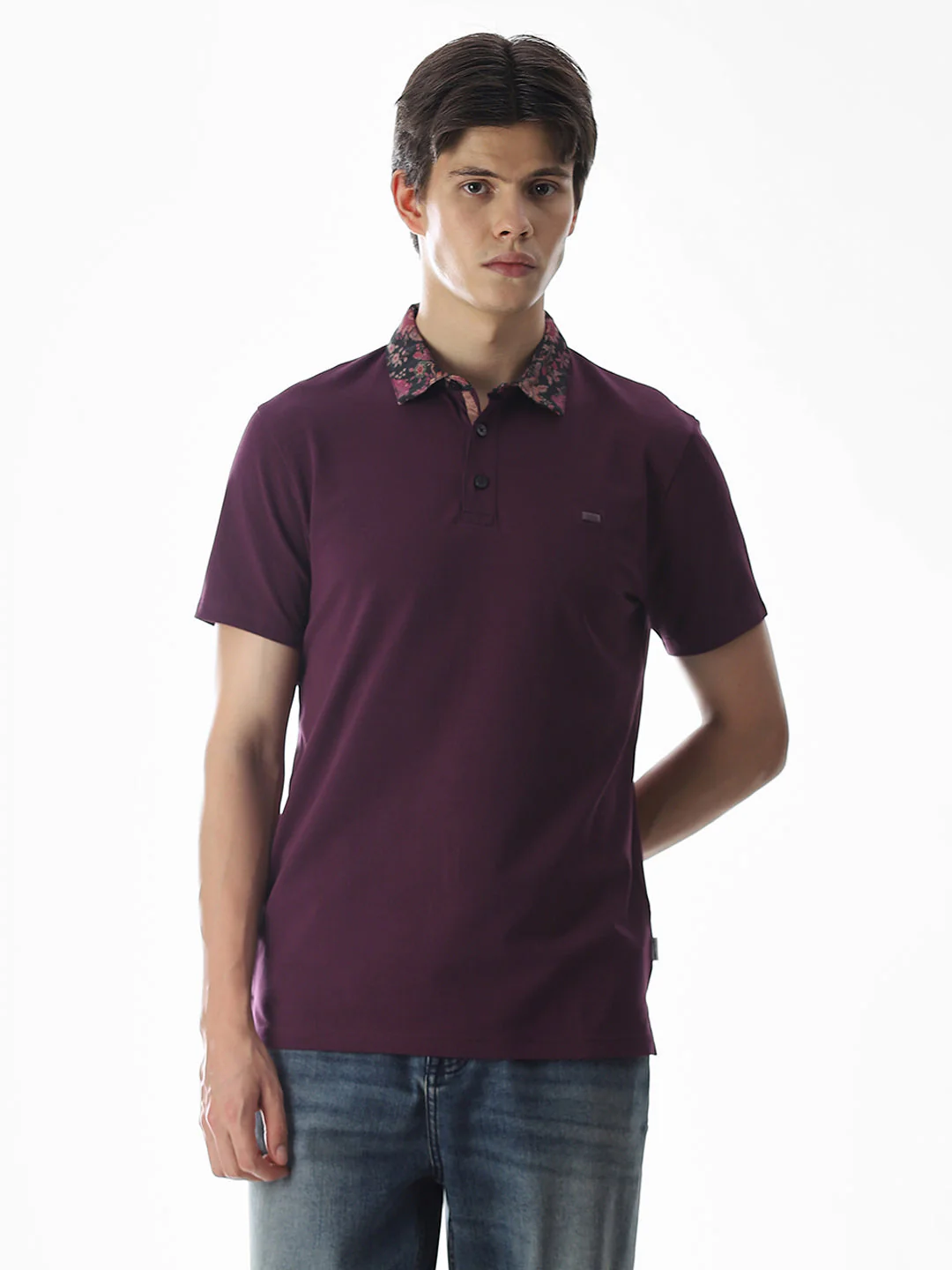 Printed Collar Regular Fit Polo - Image 2