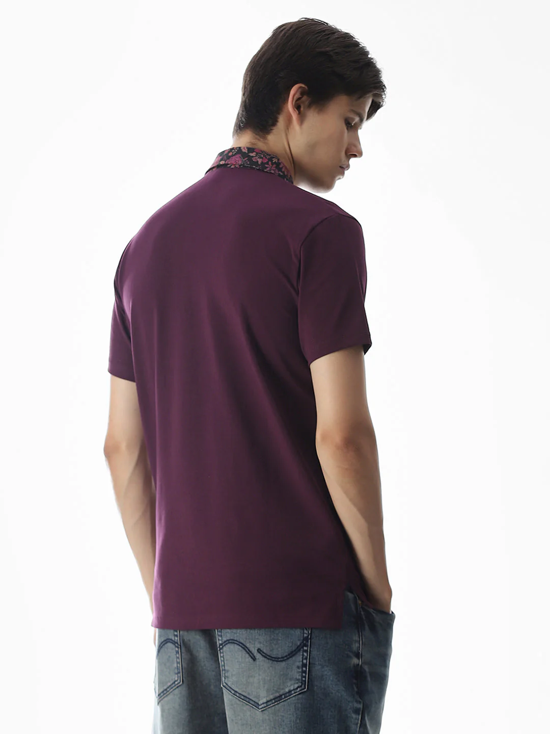 Printed Collar Regular Fit Polo - Image 4