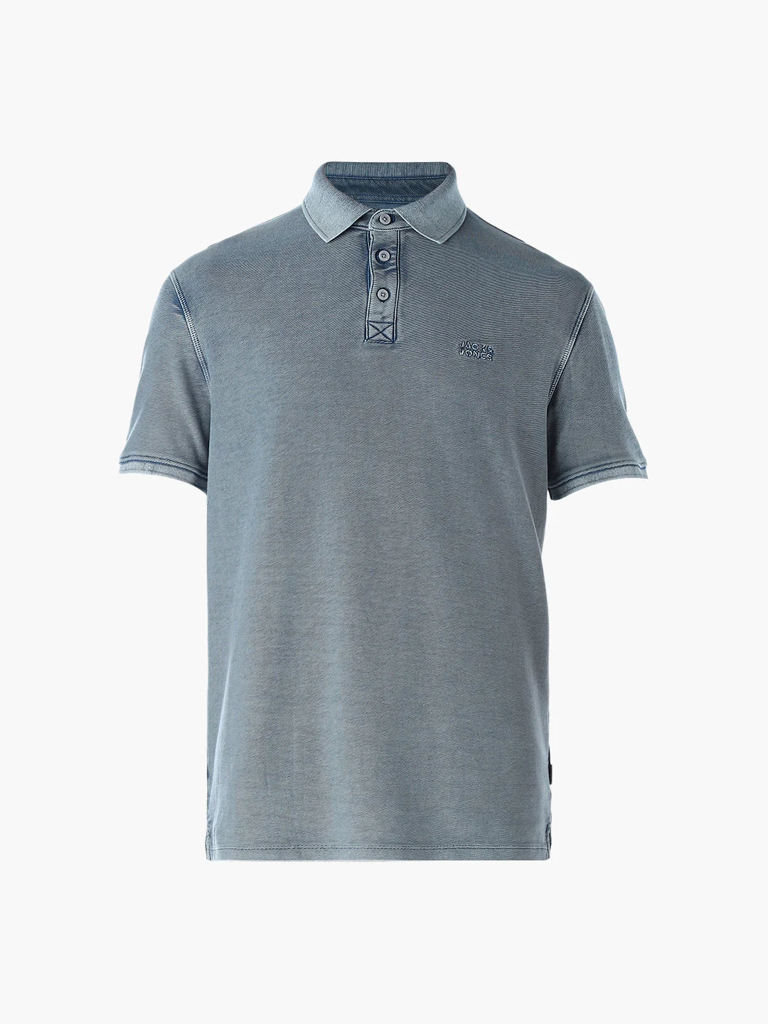 Acid Washed Cotton Polo - Blue - Image 7