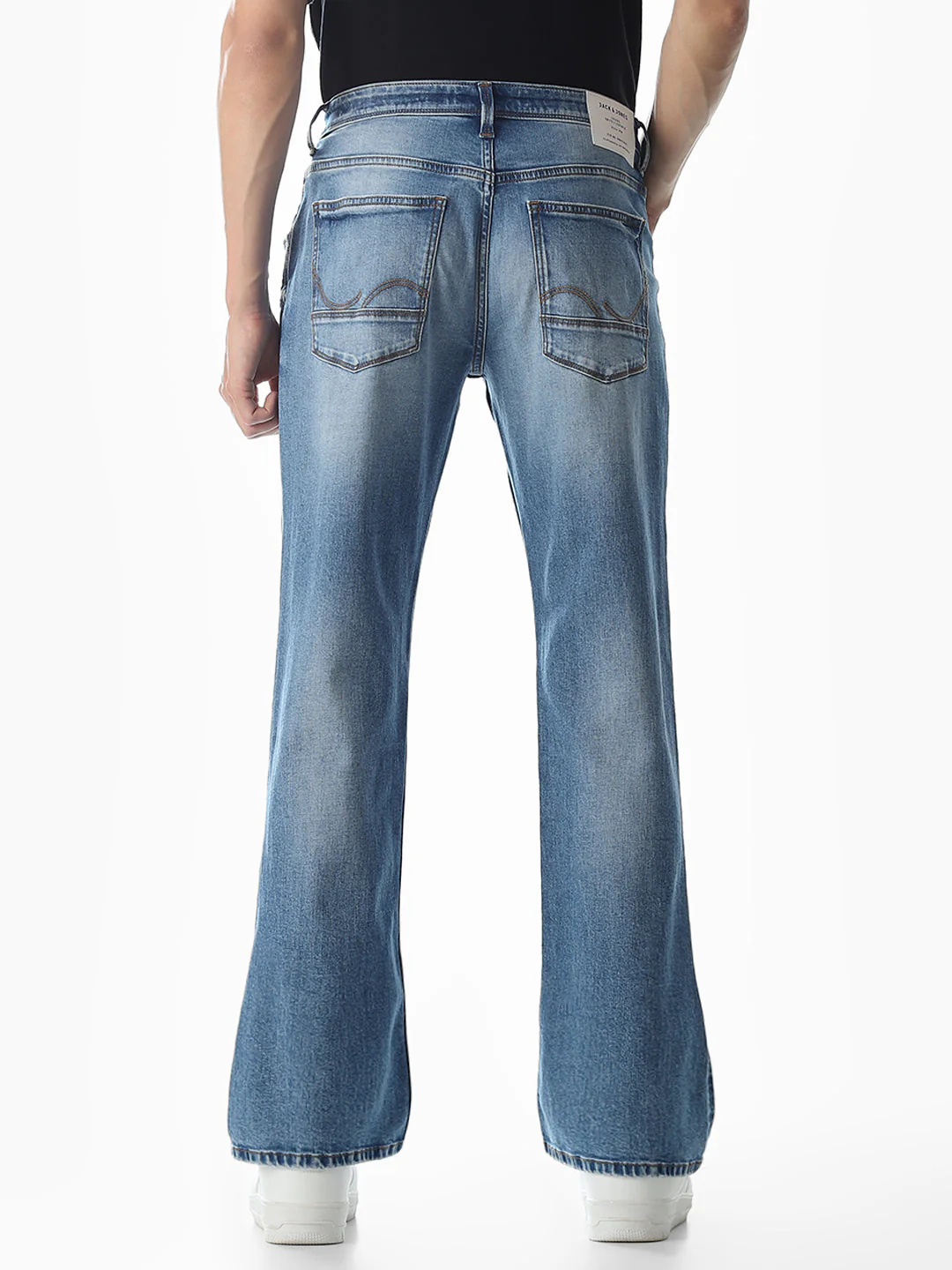 Mildly Distressed Cliff Bootcut Jeans - Image 3