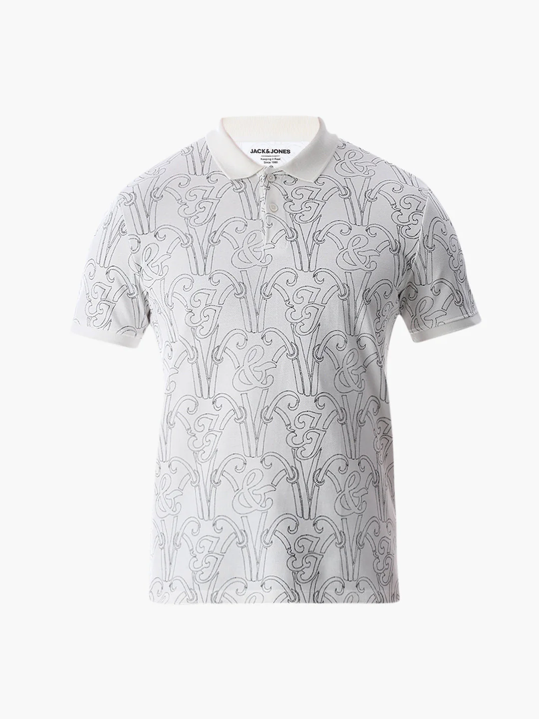 Printed Cotton Polo - White - Image 7