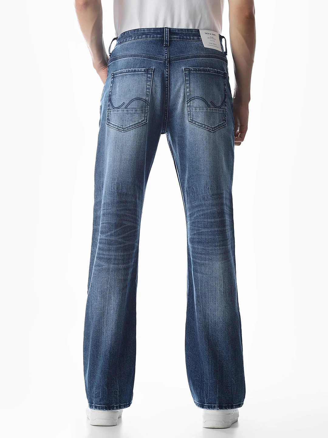 Mildly Distressed Cliff Bootcut Jeans - Image 3