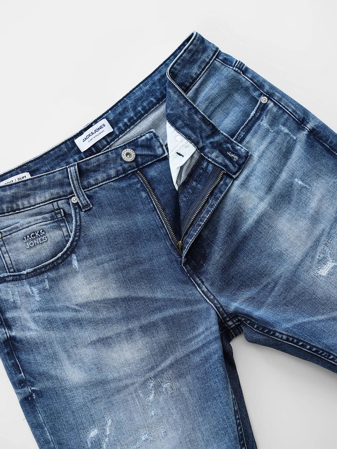 Mildly Distressed Cliff Bootcut Jeans - Image 5