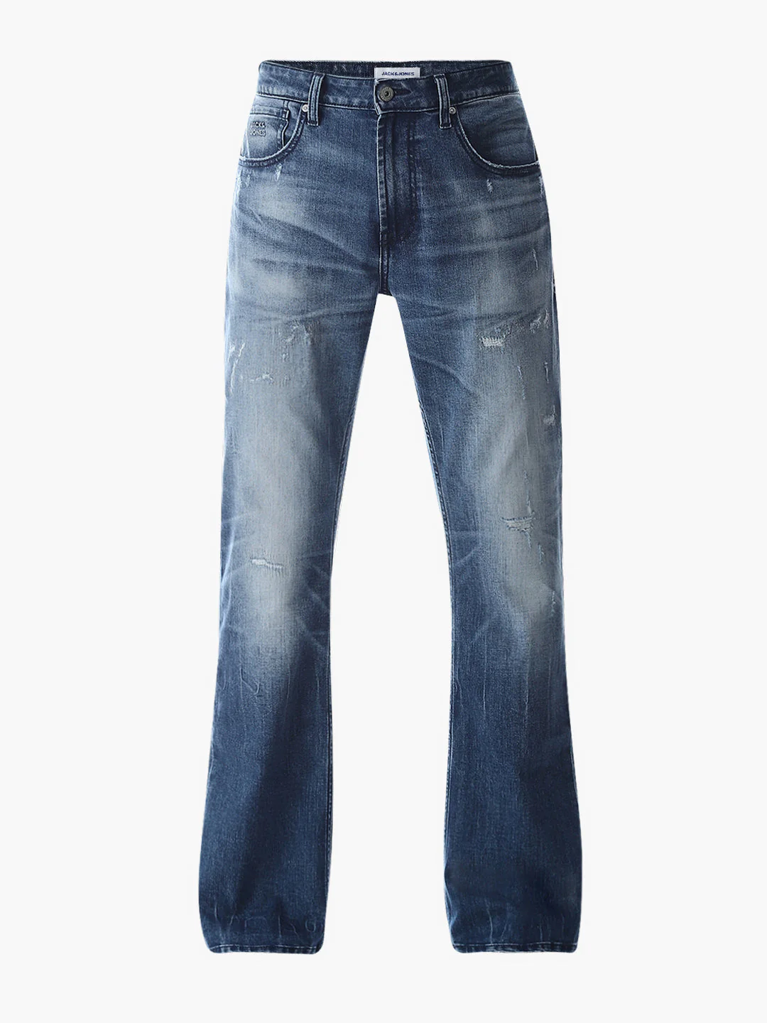 Mildly Distressed Cliff Bootcut Jeans - Image 7