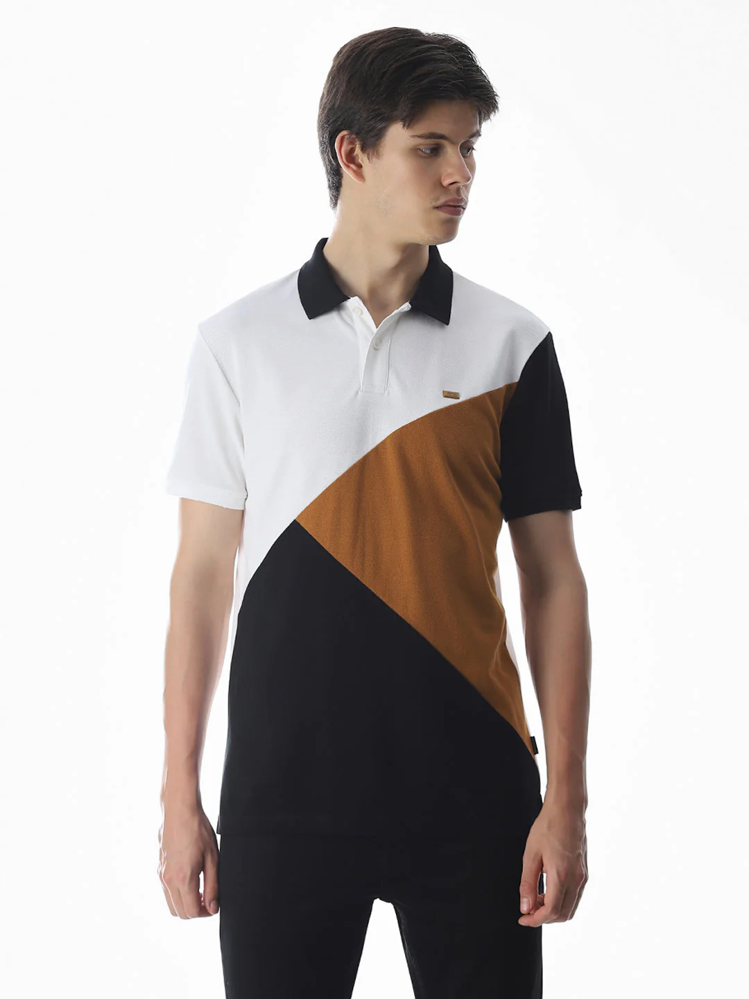 Cut & Sew Colourblocked Polo - Image 2