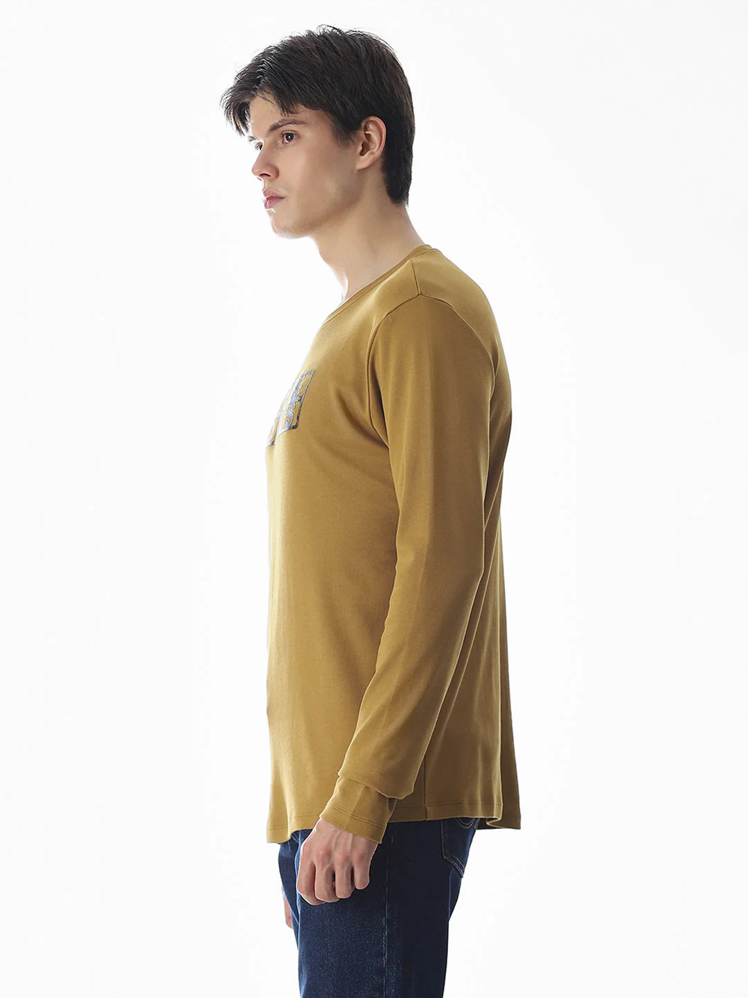 Logo Print Full Sleeves T-shirt - Brown - Image 3