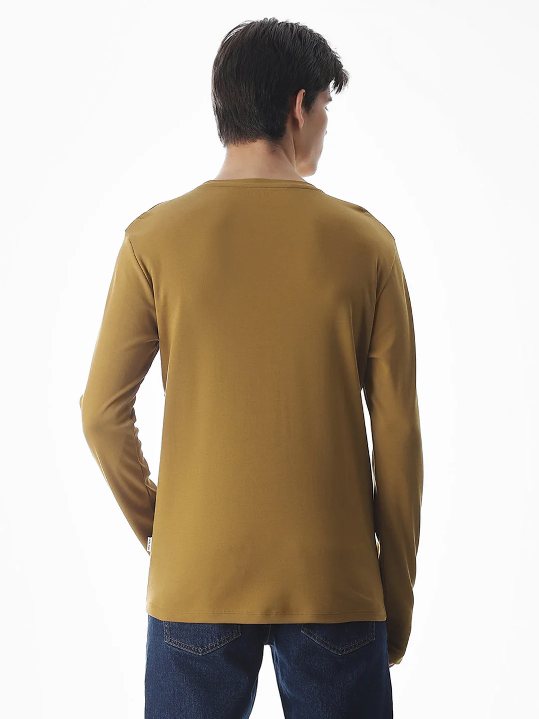 Logo Print Full Sleeves T-shirt - Brown - Image 4