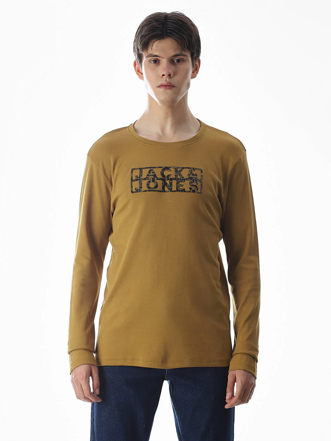 Logo Print Full Sleeves T-shirt - Brown - Image 8