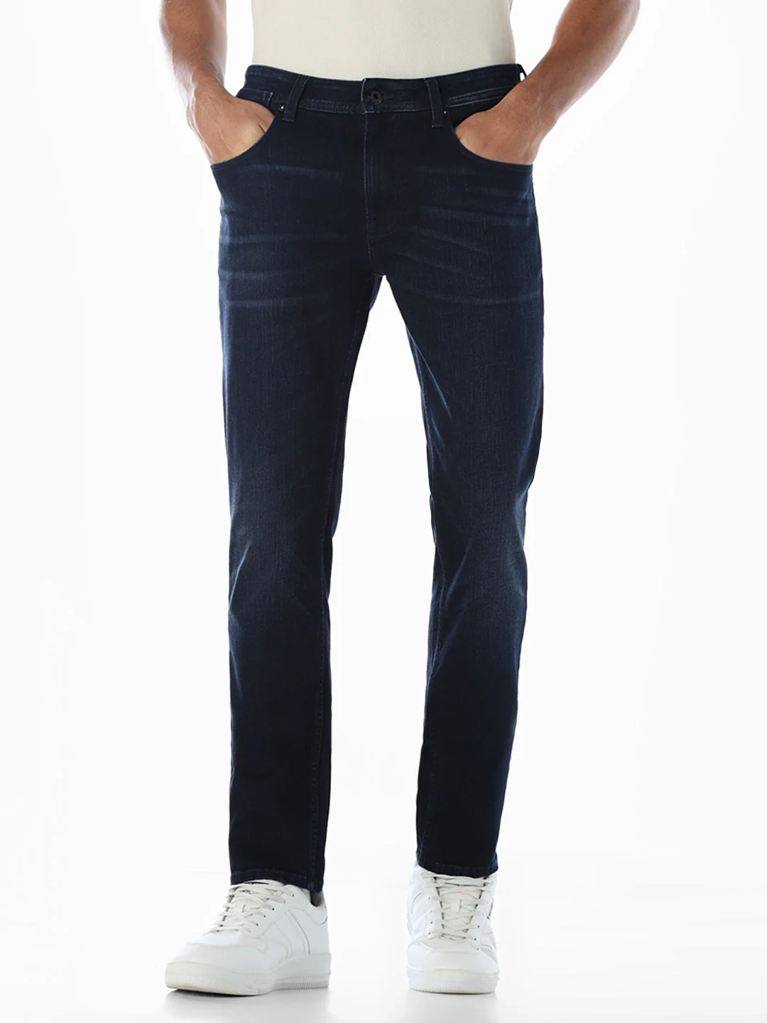 Mildly Washed 5 Pocket Skinny Jeans