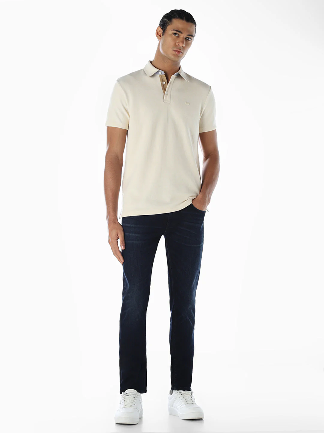 Mildly Washed 5 Pocket Skinny Jeans - Image 6