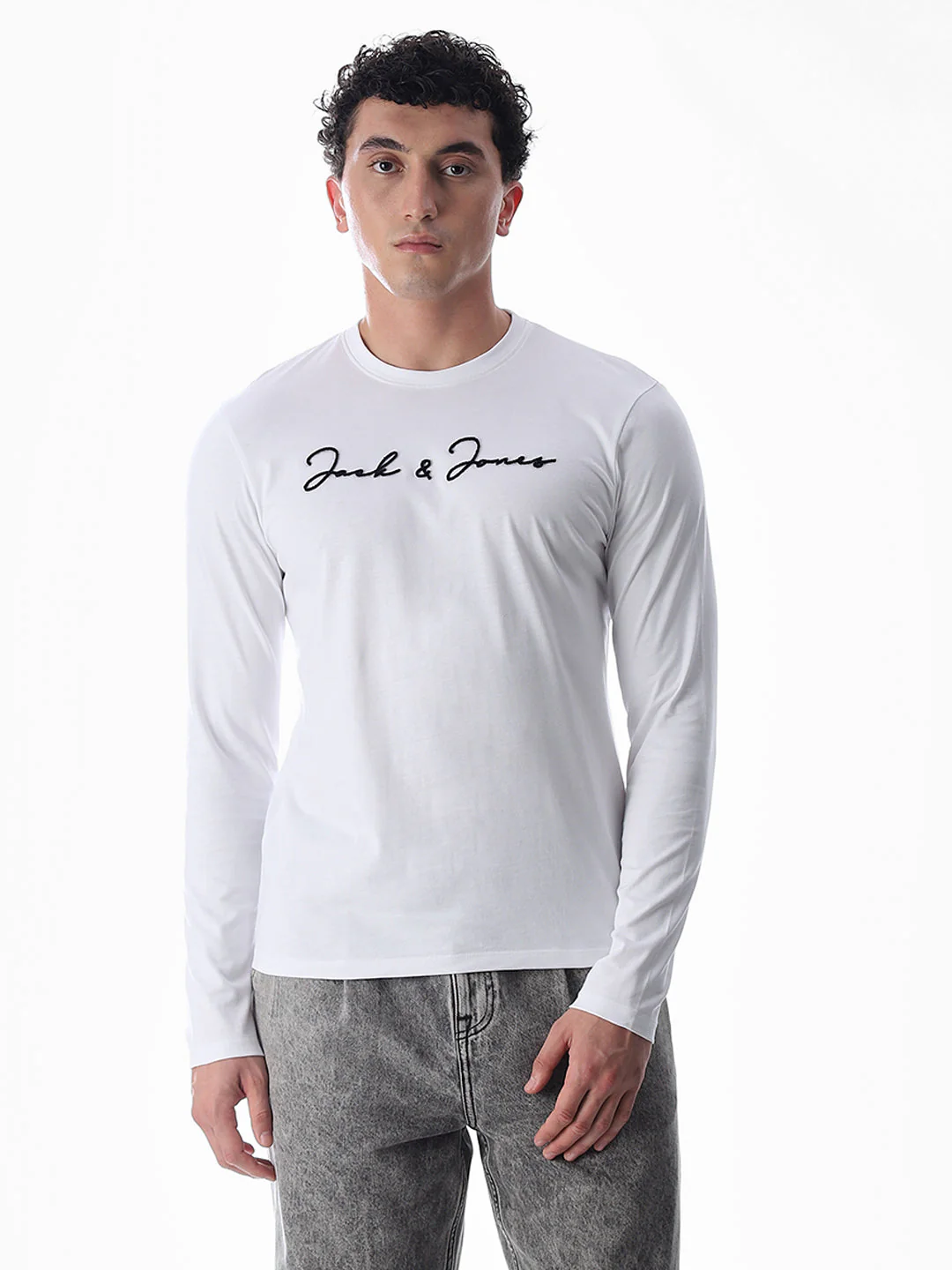 Logo Print Full Sleeves T-shirt - White - Image 2