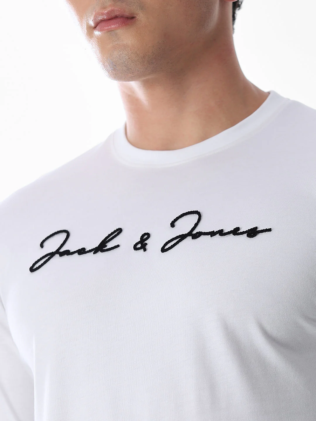 Logo Print Full Sleeves T-shirt - White - Image 5