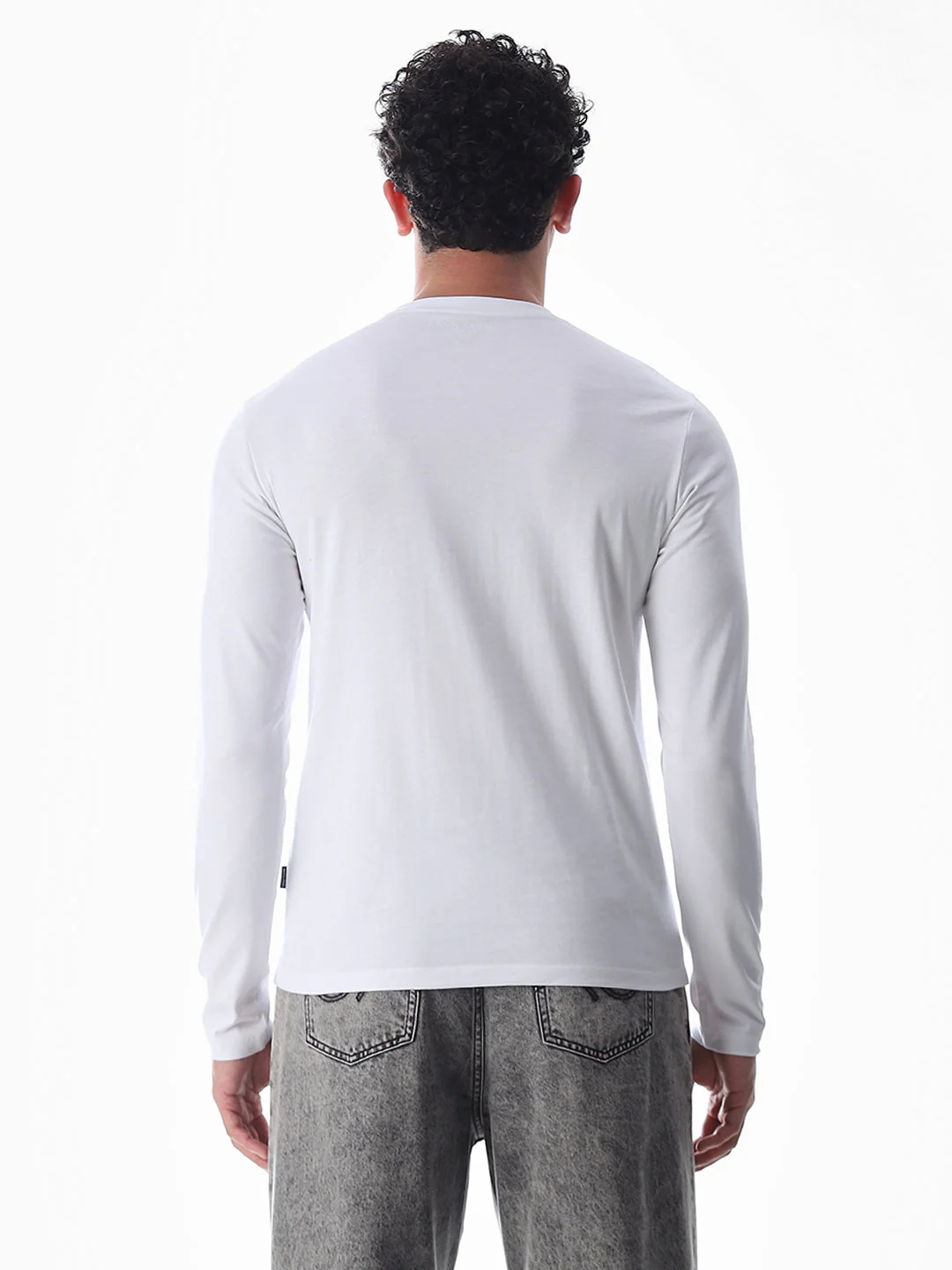 Logo Print Full Sleeves T-shirt - White - Image 9