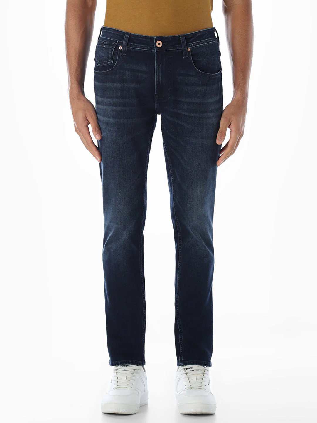 5 Pocket Dark Blue Skinny Jeans - Image 2