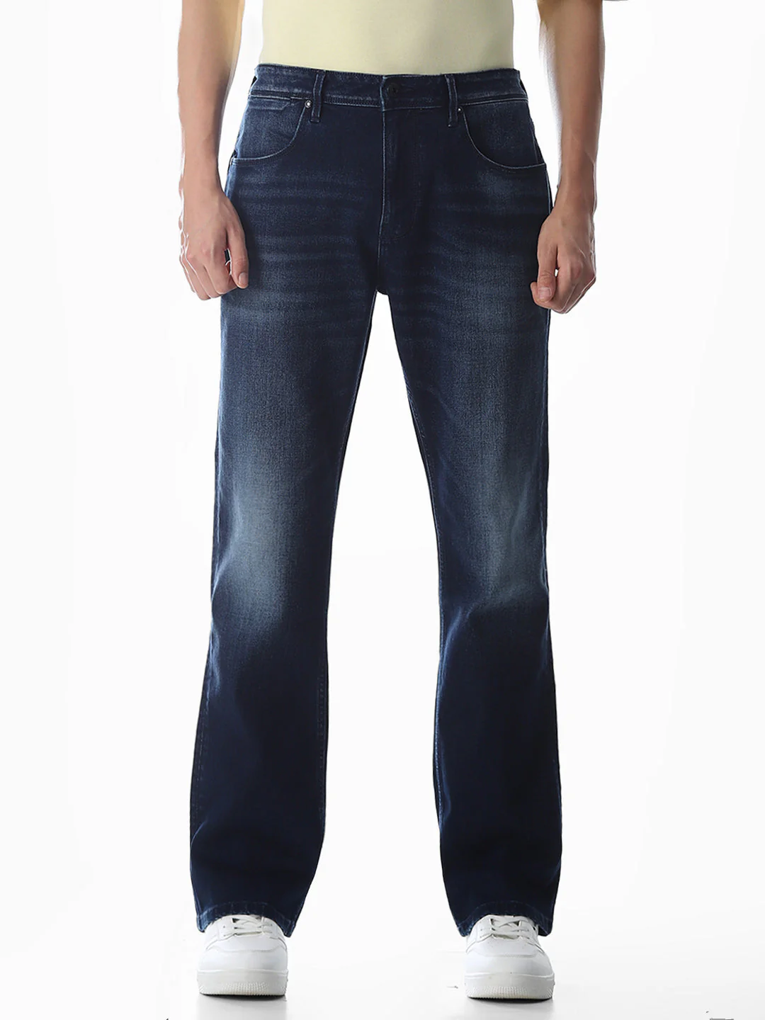 Blue Mildly Washed Cliff Bootcut Jeans - Image 8