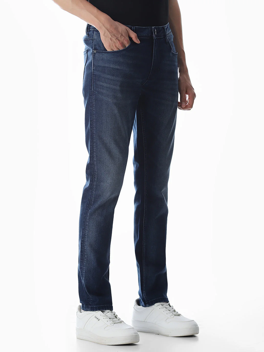 Washed Glenn Slim Fit Jeans - Dark Blue - Image 2