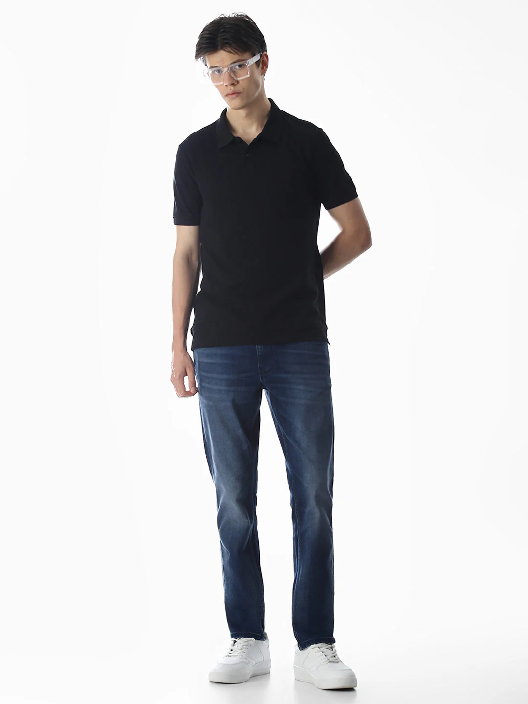 Washed Glenn Slim Fit Jeans - Dark Blue - Image 6