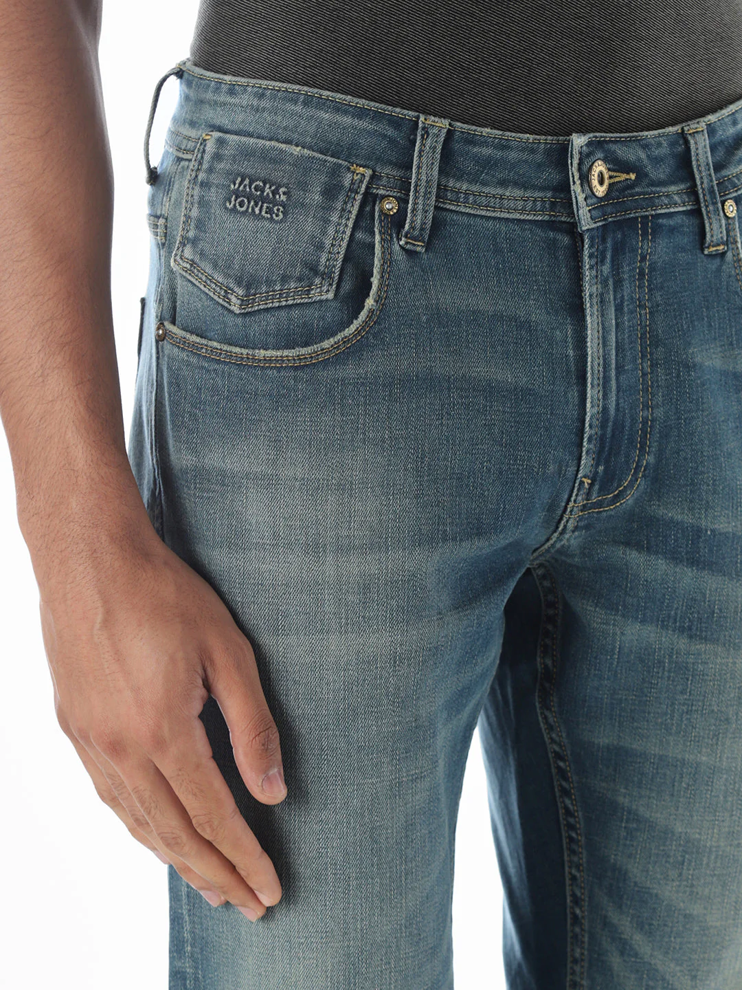 Washed 5 Pocket Regular Fit Jeans - Image 4