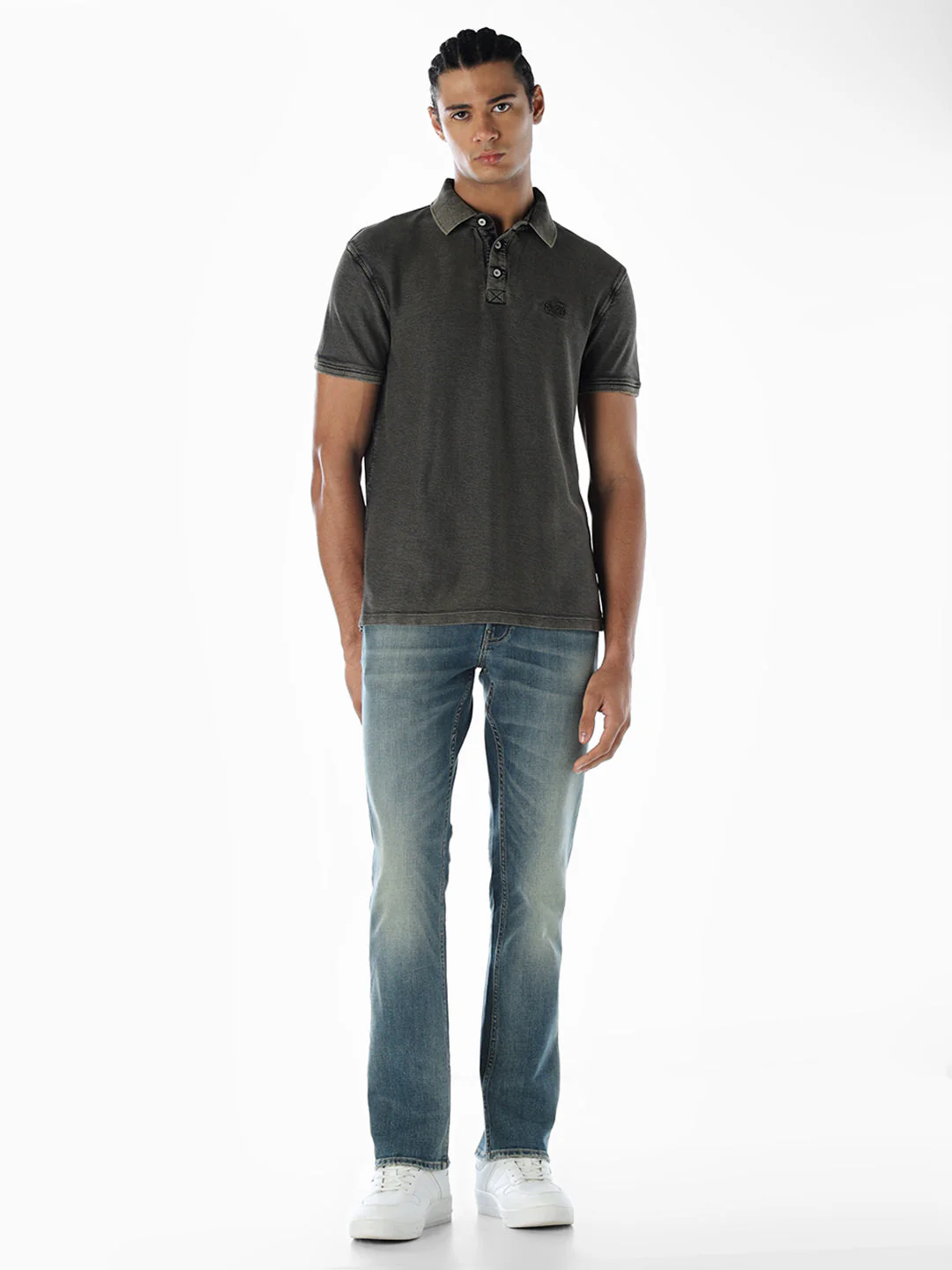 Washed 5 Pocket Regular Fit Jeans - Image 6